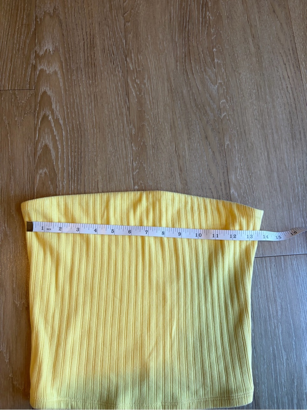 American Eagle Outfitters Yellow Ribbed Strapless Tube Top - Picture 7 of 8